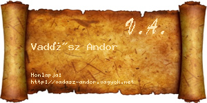 Vadász Andor névjegykártya