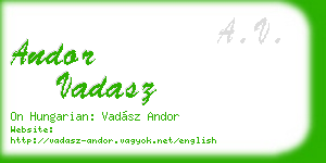 andor vadasz business card