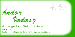 andor vadasz business card